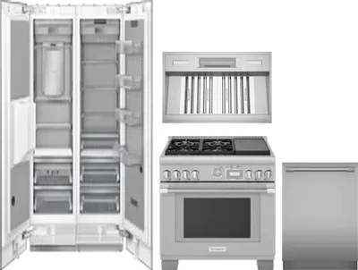 5 Piece Package Includes Refrigerator, Freezer, Range, Hood And Dishwasher