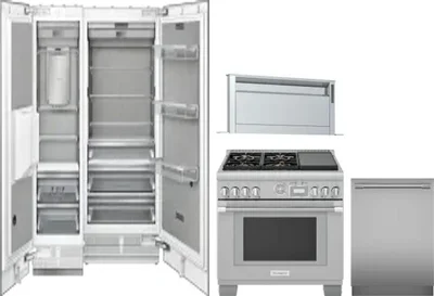 5 Piece Package Includes Refrigerator, Freezer, Range, Hood And Dishwasher