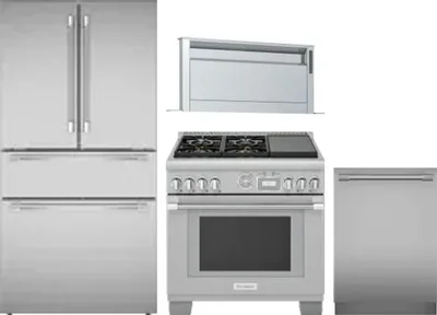 4 Piece Package Includes Refrigerator, Range, Hood And Dishwasher