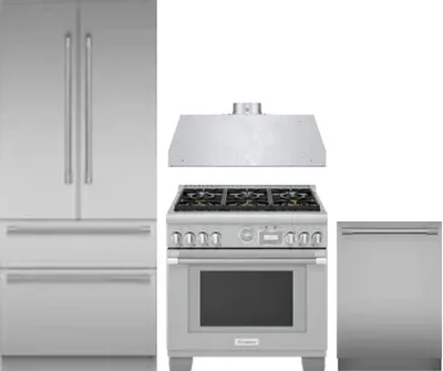 4 Piece Package Includes Refrigerator, Range, Hood And Dishwasher