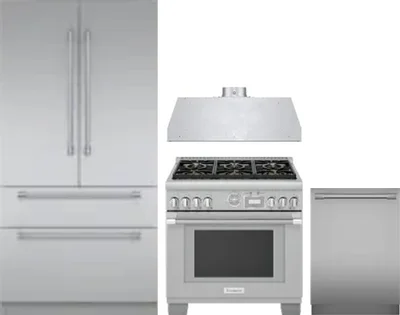 4 Piece Package Includes Refrigerator, Range, Hood And Dishwasher