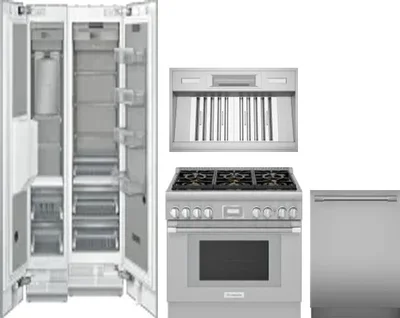 5 Piece Package Includes Refrigerator, Freezer, Range, Hood And Dishwasher
