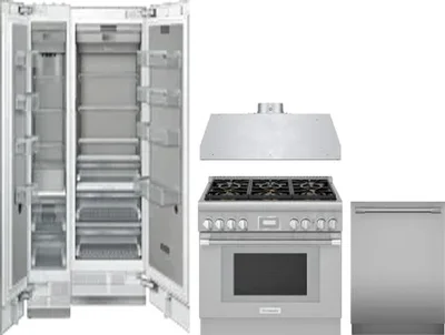 5 Piece Package Includes Refrigerator, Freezer, Range, Hood And Dishwasher
