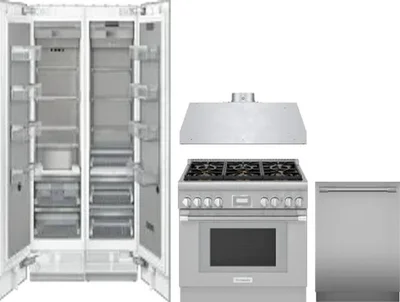 5 Piece Package Includes Refrigerator, Freezer, Range, Hood And Dishwasher