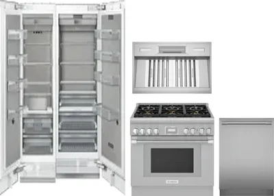 5 Piece Package Includes Refrigerator, Freezer, Range, Hood And Dishwasher