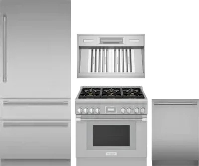 4 Piece Package Includes Refrigerator, Range, Hood And Dishwasher
