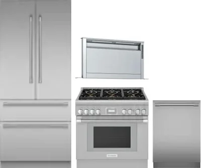 4 Piece Package Includes Refrigerator, Range, Hood And Dishwasher