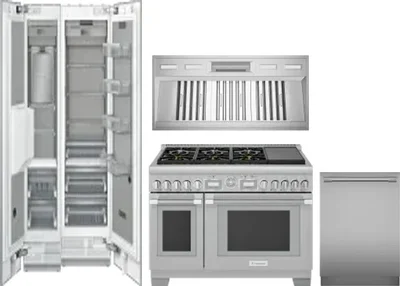 5 Piece Package Includes Refrigerator, Freezer, Range, Hood And Dishwasher