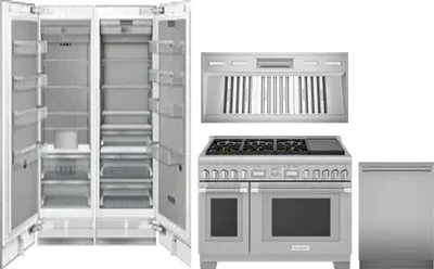 5 Piece Package Includes Refrigerator, Freezer, Range, Hood And Dishwasher