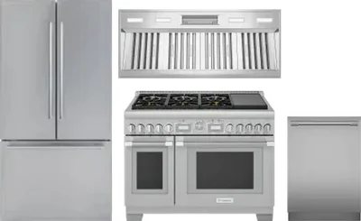 4 Piece Package Includes Refrigerator, Range, Hood And Dishwasher