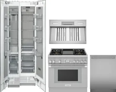 5 Piece Package Includes Refrigerator, Freezer, Range, Hood And Dishwasher