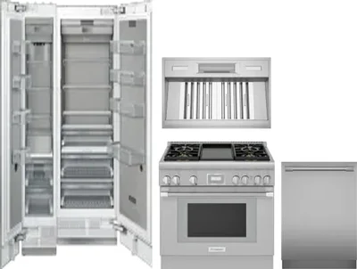 5 Piece Package Includes Refrigerator, Freezer, Range, Hood And Dishwasher