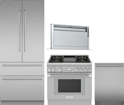 4 Piece Package Includes Refrigerator, Range, Hood And Dishwasher