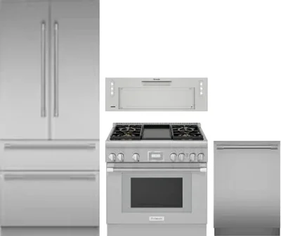 4 Piece Package Includes Refrigerator, Range, Hood And Dishwasher