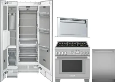 5 Piece Package Includes Refrigerator, Freezer, Range, Hood And Dishwasher