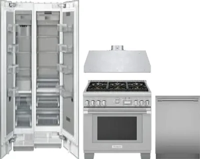 5 Piece Package Includes Refrigerator, Freezer, Range, Hood And Dishwasher
