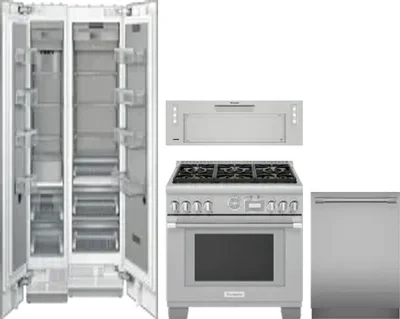 5 Piece Package Includes Refrigerator, Freezer, Range, Hood And Dishwasher