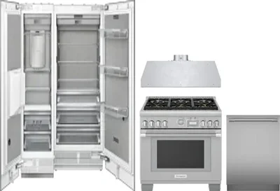 5 Piece Package Includes Refrigerator, Freezer, Range, Hood And Dishwasher