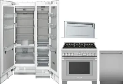 5 Piece Package Includes Refrigerator, Freezer, Range, Hood And Dishwasher