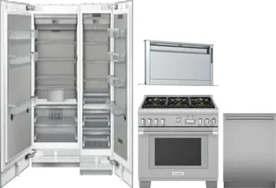 5 Piece Package Includes Refrigerator, Freezer, Range, Hood And Dishwasher