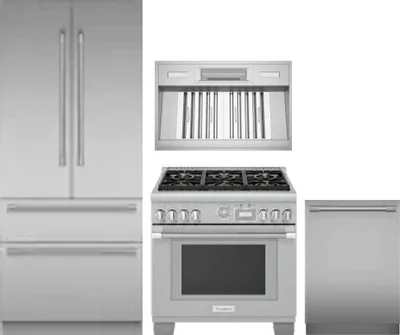 4 Piece Package Includes Refrigerator, Range, Hood And Dishwasher