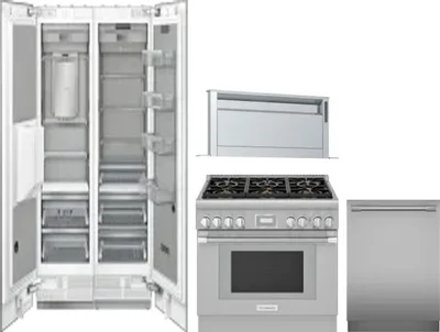 5 Piece Package Includes Refrigerator, Freezer, Range, Hood And Dishwasher