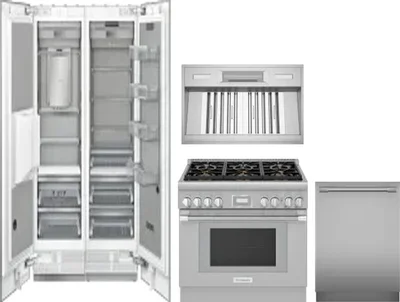 5 Piece Package Includes Refrigerator, Freezer, Range, Hood And Dishwasher