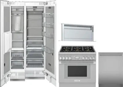 5 Piece Package Includes Refrigerator, Freezer, Range, Hood And Dishwasher