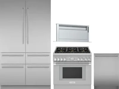 4 Piece Package Includes Refrigerator, Range, Hood And Dishwasher