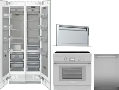 5 Piece Package Includes Refrigerator, Freezer, Range, Hood And Dishwasher