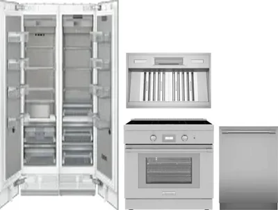 5 Piece Package Includes Refrigerator, Freezer, Range, Hood And Dishwasher