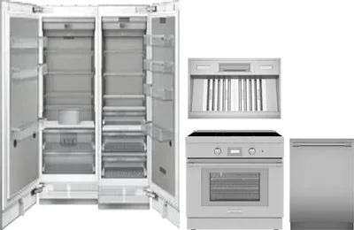 5 Piece Package Includes Refrigerator, Freezer, Range, Hood And Dishwasher