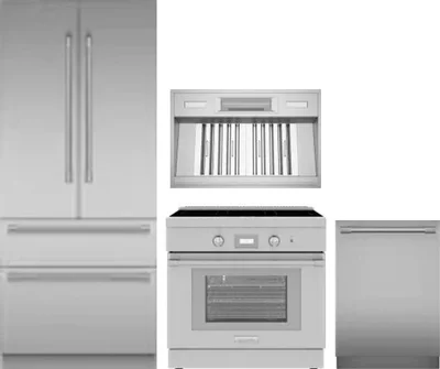 4 Piece Package Includes Refrigerator, Range, Hood And Dishwasher
