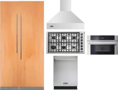 6 Piece Package Includes Refrigerator, Freezer, Cooktop, Wall Oven, Hood And Dishwasher