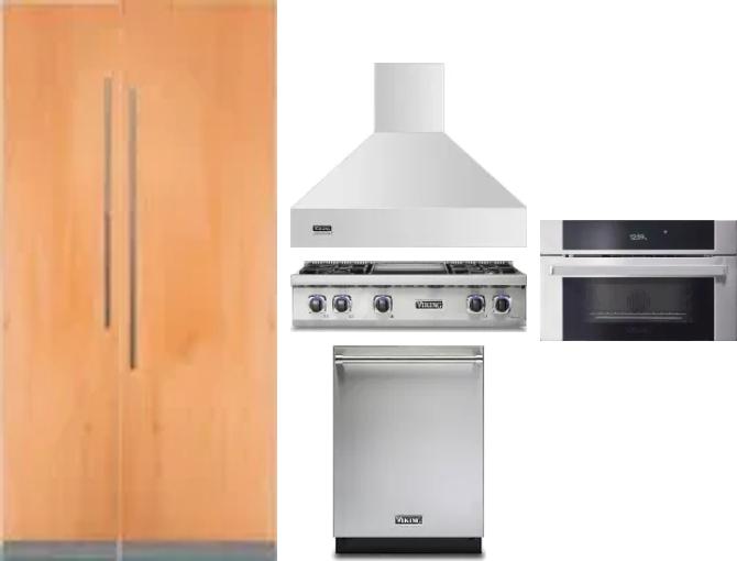 6 Piece Package Includes Refrigerator, Freezer, Cooktop, Wall Oven, Hood And Dishwasher