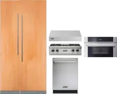 6 Piece Package Includes Refrigerator, Freezer, Cooktop, Wall Oven, Hood And Dishwasher