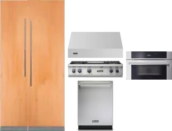 6 Piece Package Includes Refrigerator, Freezer, Cooktop, Wall Oven, Hood And Dishwasher