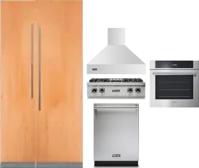 6 Piece Package Includes Refrigerator, Freezer, Cooktop, Wall Oven, Hood And Dishwasher