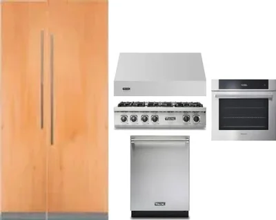 6 Piece Package Includes Refrigerator, Freezer, Cooktop, Wall Oven, Hood And Dishwasher