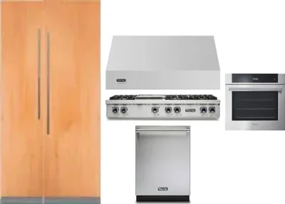 6 Piece Package Includes Refrigerator, Freezer, Cooktop, Wall Oven, Hood And Dishwasher