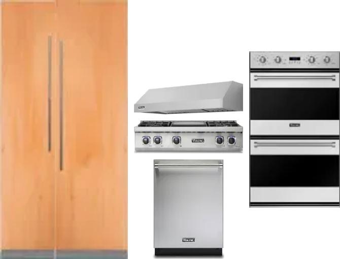 6 Piece Package Includes Refrigerator, Freezer, Cooktop, Wall Oven, Hood And Dishwasher