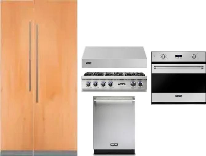 6 Piece Package Includes Refrigerator, Freezer, Cooktop, Wall Oven, Hood And Dishwasher