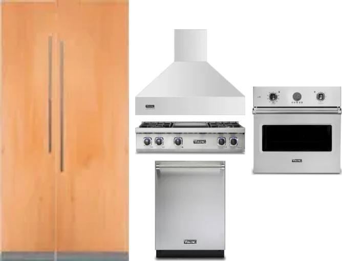 6 Piece Package Includes Refrigerator, Freezer, Cooktop, Wall Oven, Hood And Dishwasher