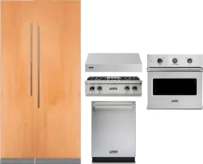 6 Piece Package Includes Refrigerator, Freezer, Cooktop, Wall Oven, Hood And Dishwasher