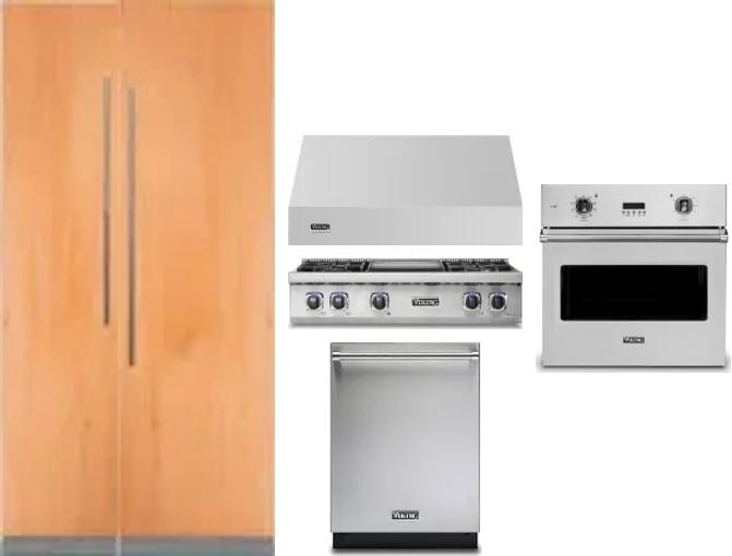 6 Piece Package Includes Refrigerator, Freezer, Cooktop, Wall Oven, Hood And Dishwasher