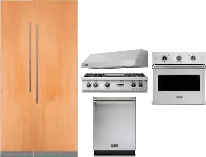 6 Piece Package Includes Refrigerator, Freezer, Cooktop, Wall Oven, Hood And Dishwasher
