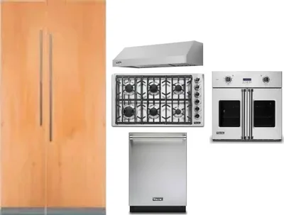 6 Piece Package Includes Refrigerator, Freezer, Cooktop, Wall Oven, Hood And Dishwasher