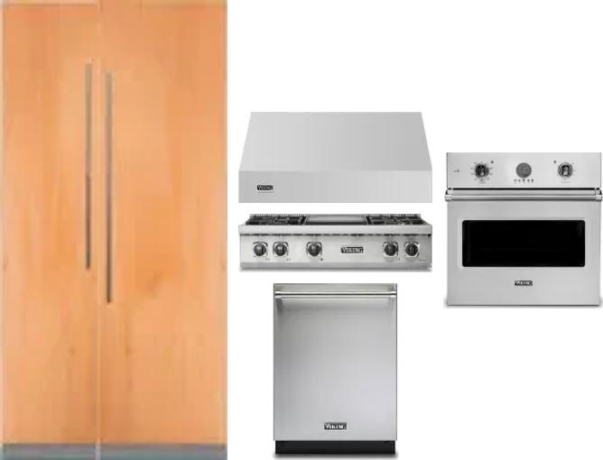 6 Piece Package Includes Refrigerator, Freezer, Cooktop, Wall Oven, Hood And Dishwasher
