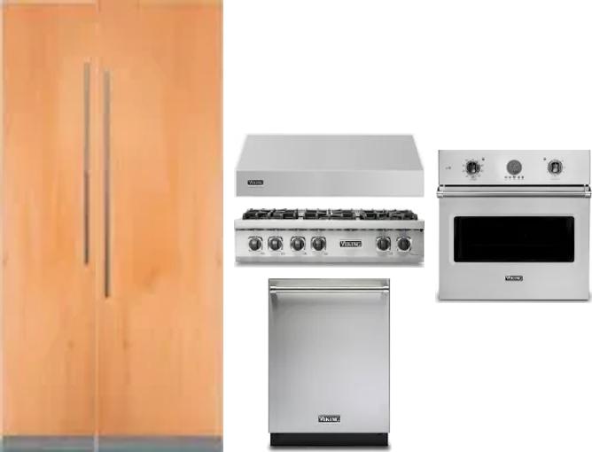 6 Piece Package Includes Refrigerator, Freezer, Cooktop, Wall Oven, Hood And Dishwasher
