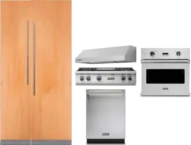6 Piece Package Includes Refrigerator, Freezer, Cooktop, Wall Oven, Hood And Dishwasher